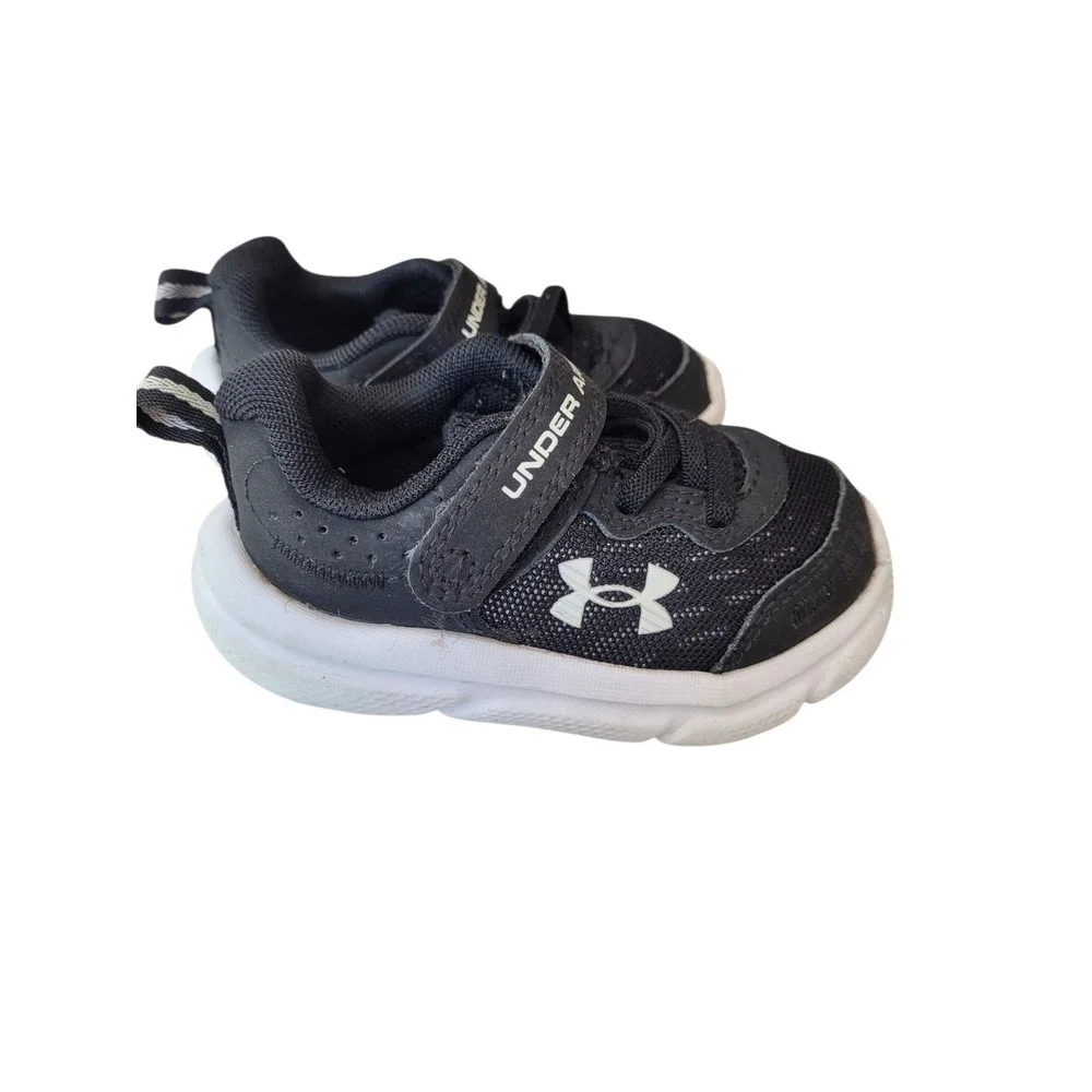 Under Armour Assert Low Black White Unisex Kids Shoes Size US 5K Toddler